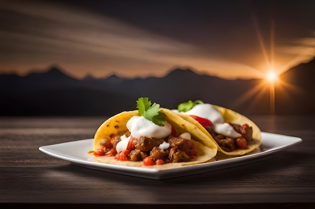 Mexicaanse taco's met rundvlees in tomatensaus en