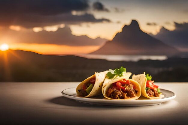 Mexicaanse taco's met rundvlees in tomatensaus en