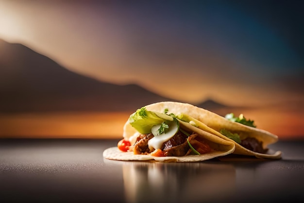 Mexicaanse taco's met rundvlees in tomatensaus en