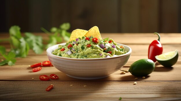 Foto mexicaanse taco's met vlees in tomatensaus en salade met brood