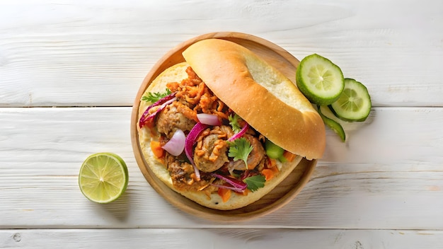 Mexicaanse Torta De Carnitas een typisch varkensbroodje