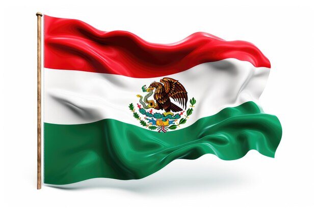 Mexicaanse vlag met een geïsoleerde witte achtergrond