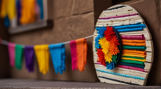 Foto mexicaanse vrouw met traditionele jurk en charro hoed op paard cinco de mayo viering