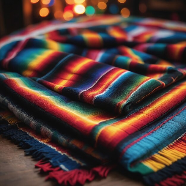 Photo mexican blanket closeup for cinco de mayo