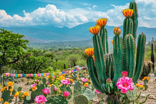 мексиканский кактус на открытом воздухе