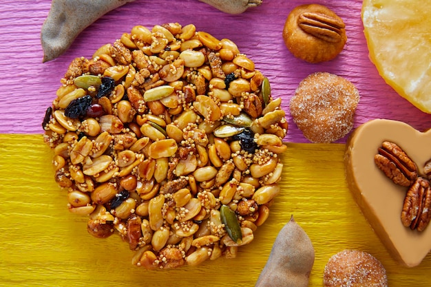 Photo mexican candy sweet palanqueta with peanuts