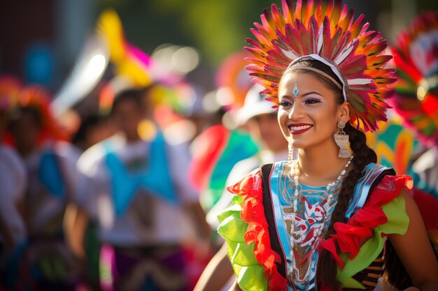 Мексиканский карнавал парад на открытом воздухе Генеративный ИИ