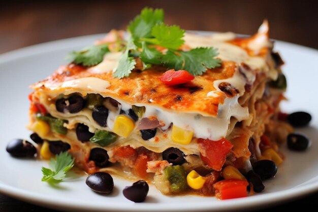 Mexican Chicken Tortilla Casserole with Creamy Sa