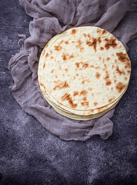 Mexican corn tortillas. Selective focus