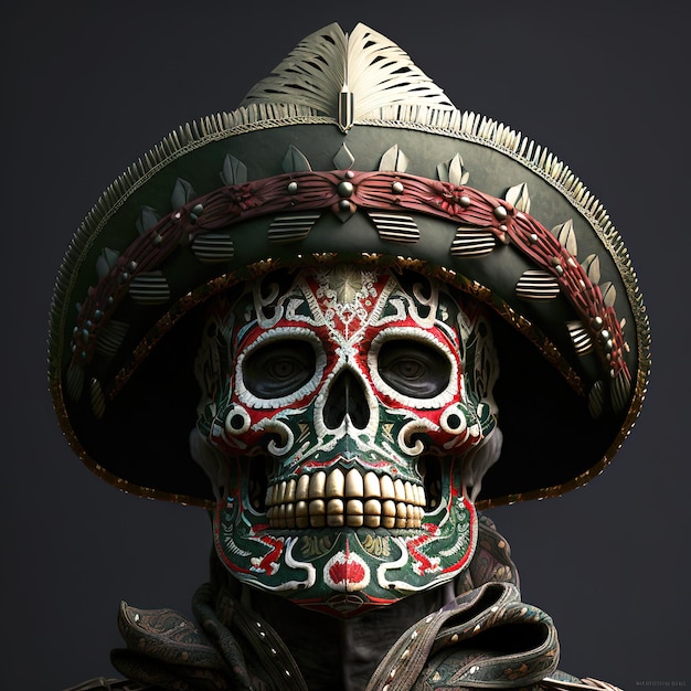 Mexican Day of the Dead Skull Art