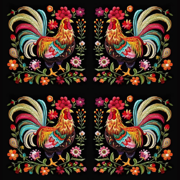 Mexican embroidery print