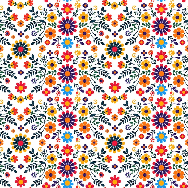 Mexican embroidery seamless pattern