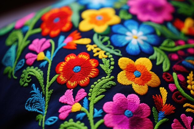 Photo mexican embroidery and traditional designs