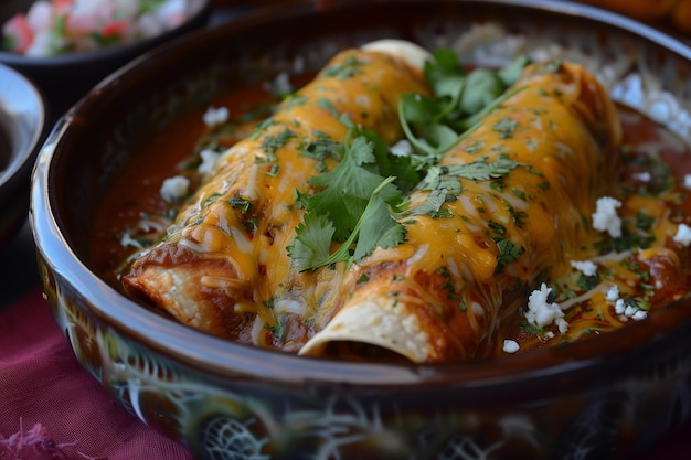 Mexican enchiladas a dish of Mexican cuisine