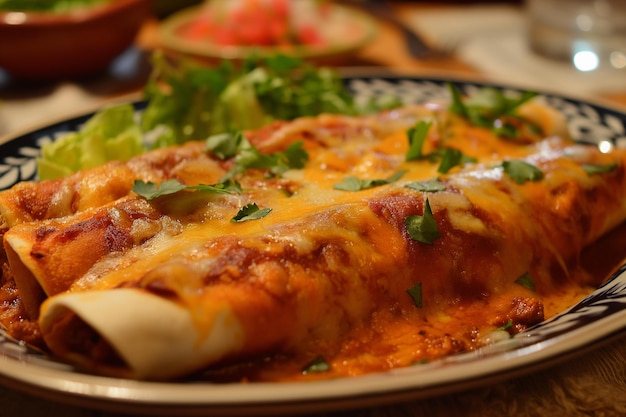 Mexican enchiladas a dish of Mexican cuisine