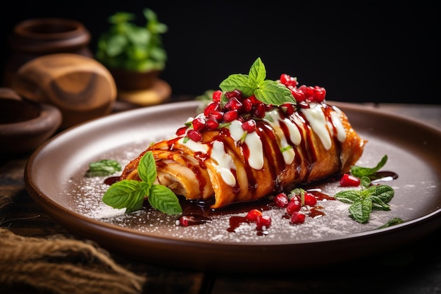 Mexican enchiladas with chicken high definition graphic creative image