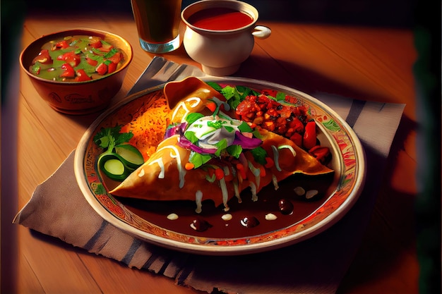 Мексиканская еда Enfrijoladas