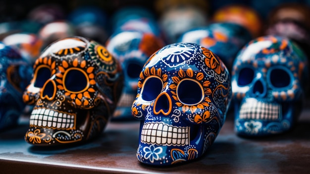 Mexican festival known as Day of the Dead Sugar skull