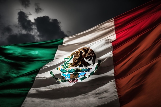 A mexican flag with the word mexico on it