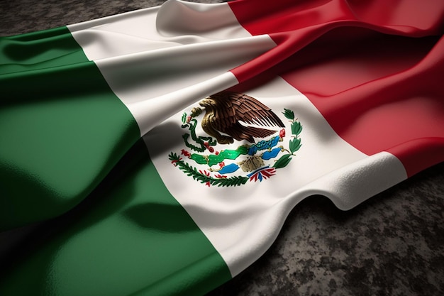 A mexican flag with the word mexico on it