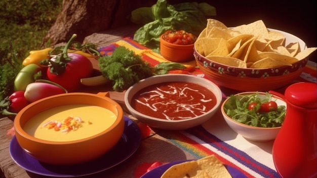 Mexican food background Illustration AI GenerativexA