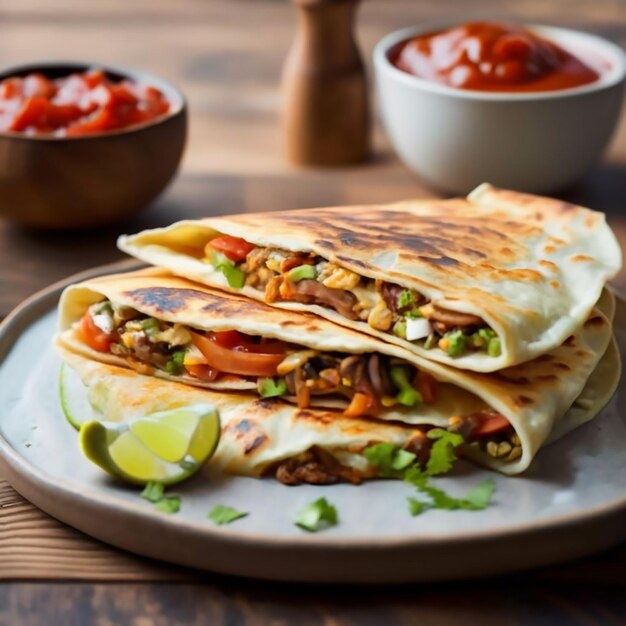 Foto cibo messicano chili en nogada tacos quesadillas enchiladas immagine