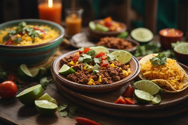 メキシコ料理のコンセプト ハイアングル