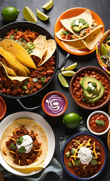 Photo mexican food decoration concept design