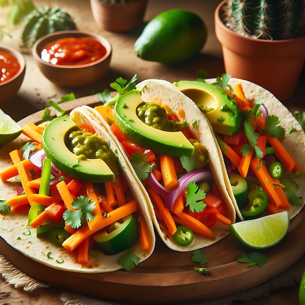 Фото Мексиканская еда fiesta vibrant tacos коллекция на freepik