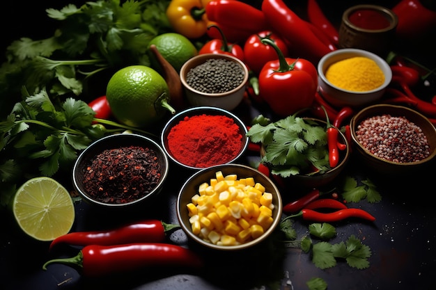 Mexican Food Ingredients in Colors