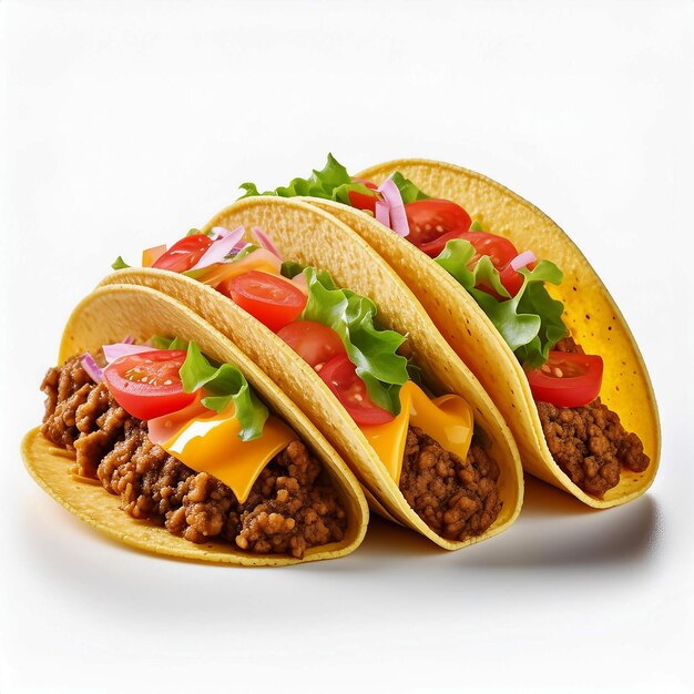 Photo mexican food tacos isolated on white background