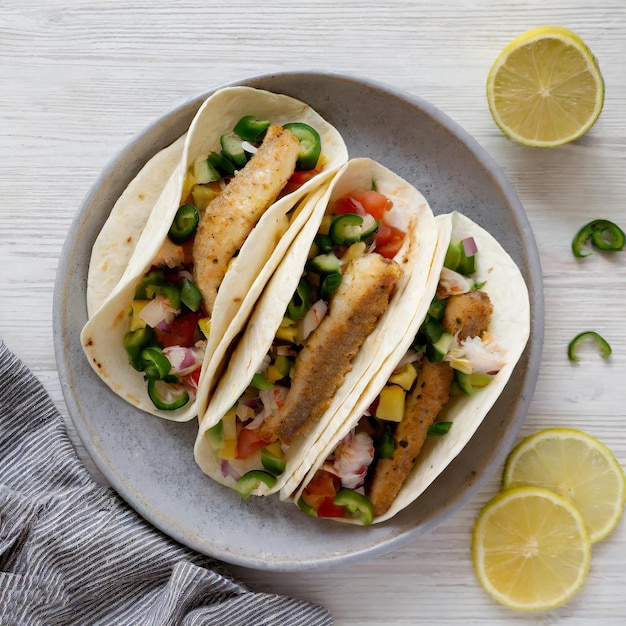 mexican food tacos isolated on white background