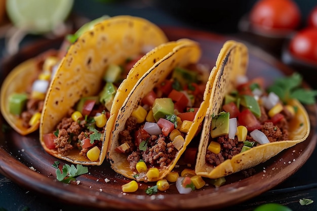 メキシコ料理 タコ サイドビュー