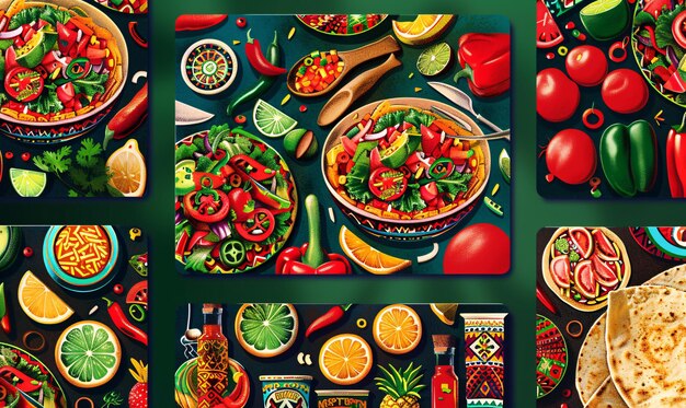 Mexican Food themed Social Media Layout