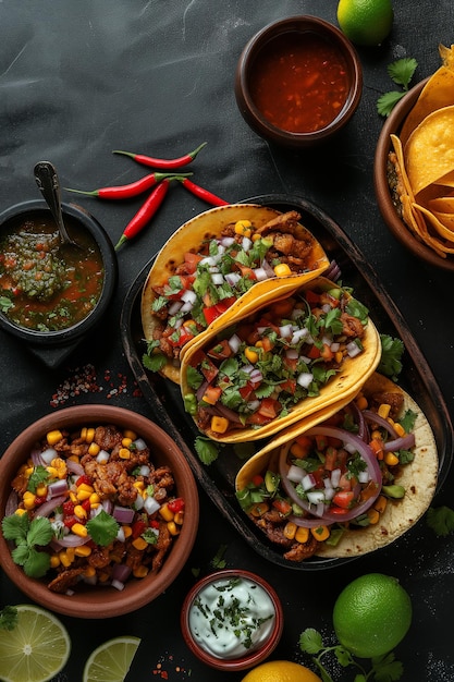 メキシコ料理トップビュー コピースペース