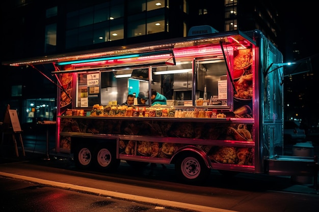 A Mexican food truck serving tacos burritos and quesadillas