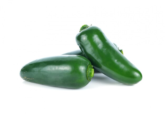 Mexican green chili isolated on white background.