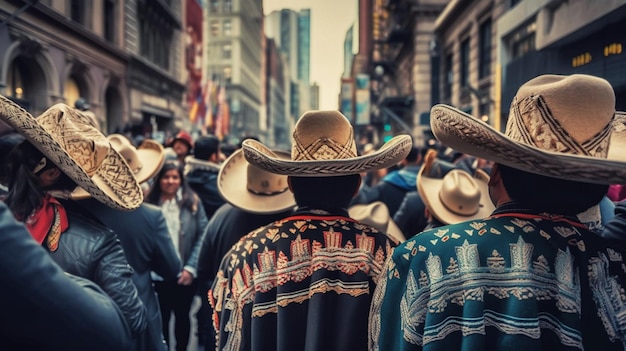 メキシコの独立 シンコ・デ・マヨ 伝統的なマリアッチの服を着たメキシコ人男性 ジェネレーティブ AI