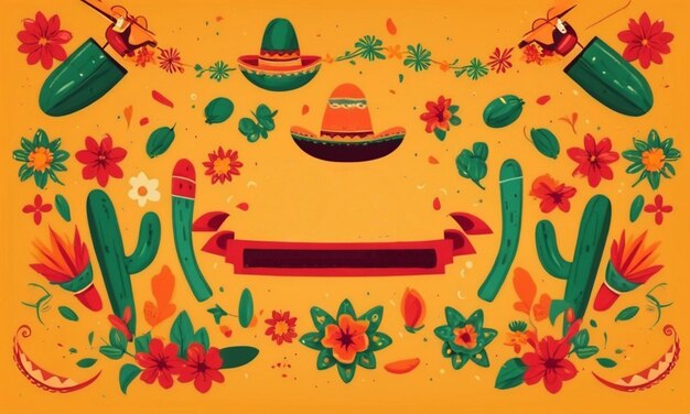 Mexican Independence day flat illustration