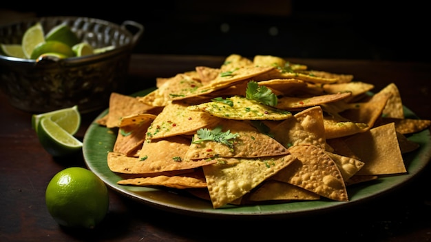 Mexican lime and chili tortilla chips