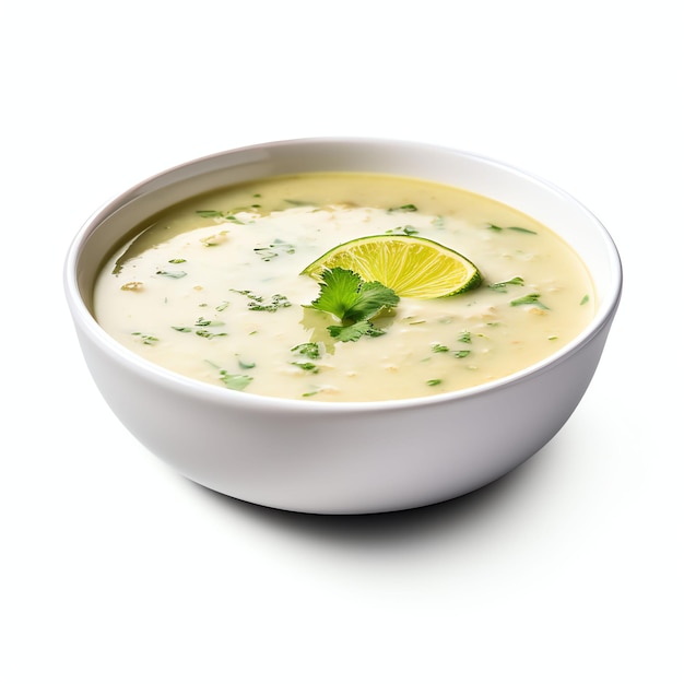 a mexican lime soup studio light isolated on white background