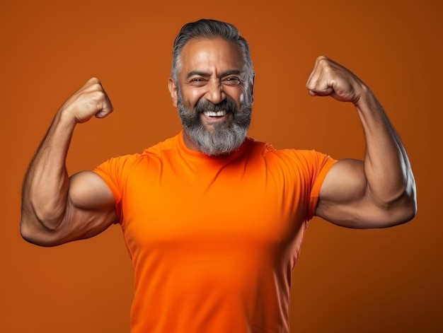 Mexican man dressed in sportswear clearly active and full of energy