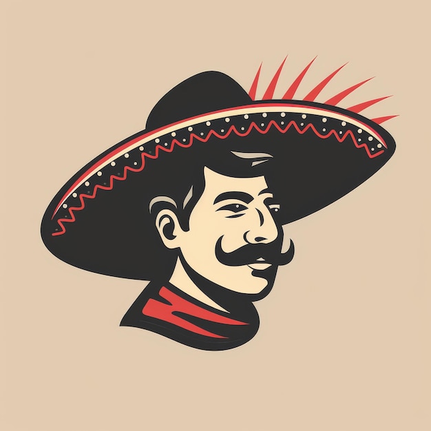 Photo mexican man in sombrero and mustache