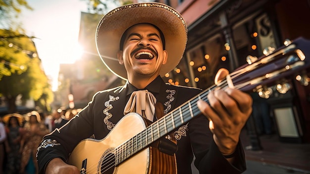 メキシコ の マリアチ が メキシコ 市 の 通り で セレナード を 演奏 し て いる