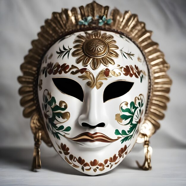 Mexican Mask Metal authentic native and a little bit dark On white background