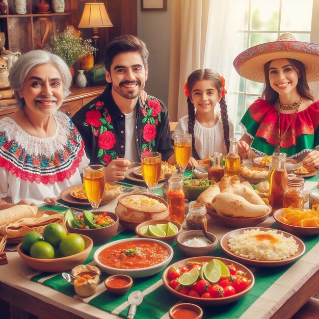 Photo a mexican multigeneraition concept