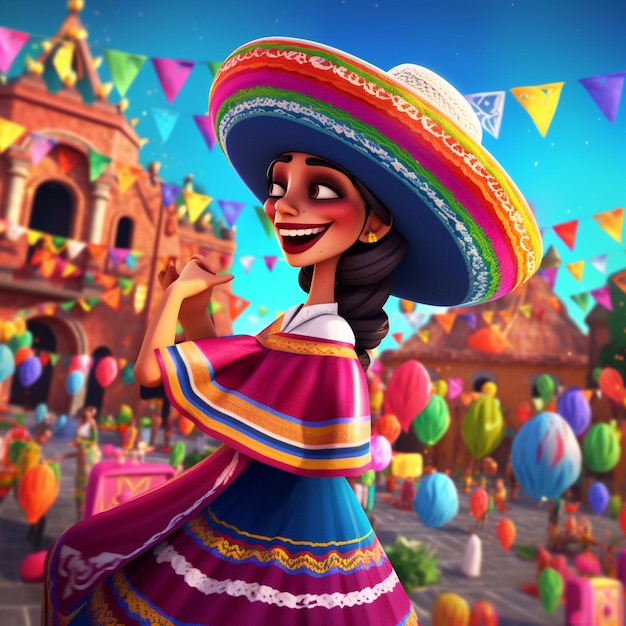 Мексиканские парады изображены яркими цветами и энергией.