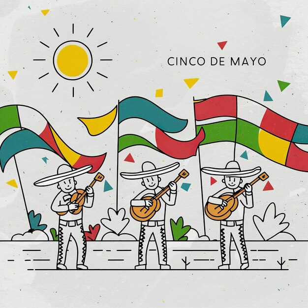 Мексиканская вечеринка концепция празднования Cinco de Mayo