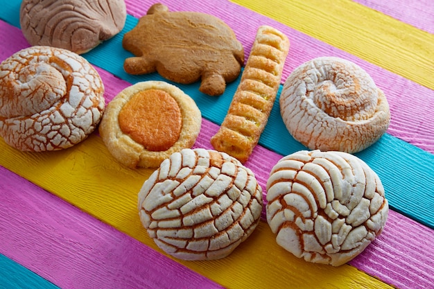 Mexican pastries concha puerquito ojo buey