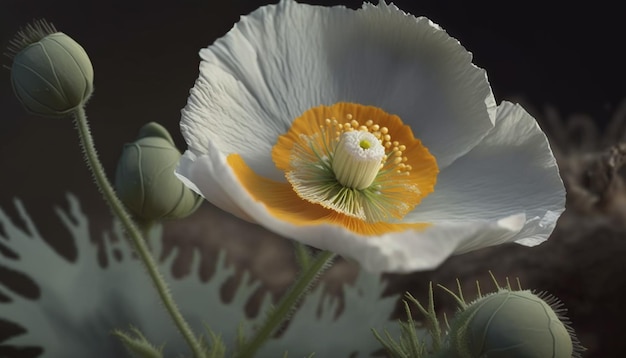 Photo mexican prickly poppy flower generative ai